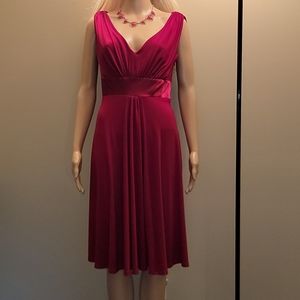 Wine red Formal Dress Knee Length